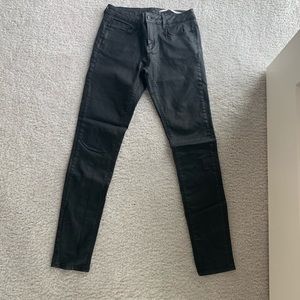 Zara Coated Black Skinny Jeans - size 24